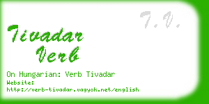 tivadar verb business card